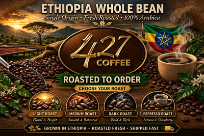 Ethiopia Espresso Roast Whole Bean — Rich, Smooth & Elegantly Floral