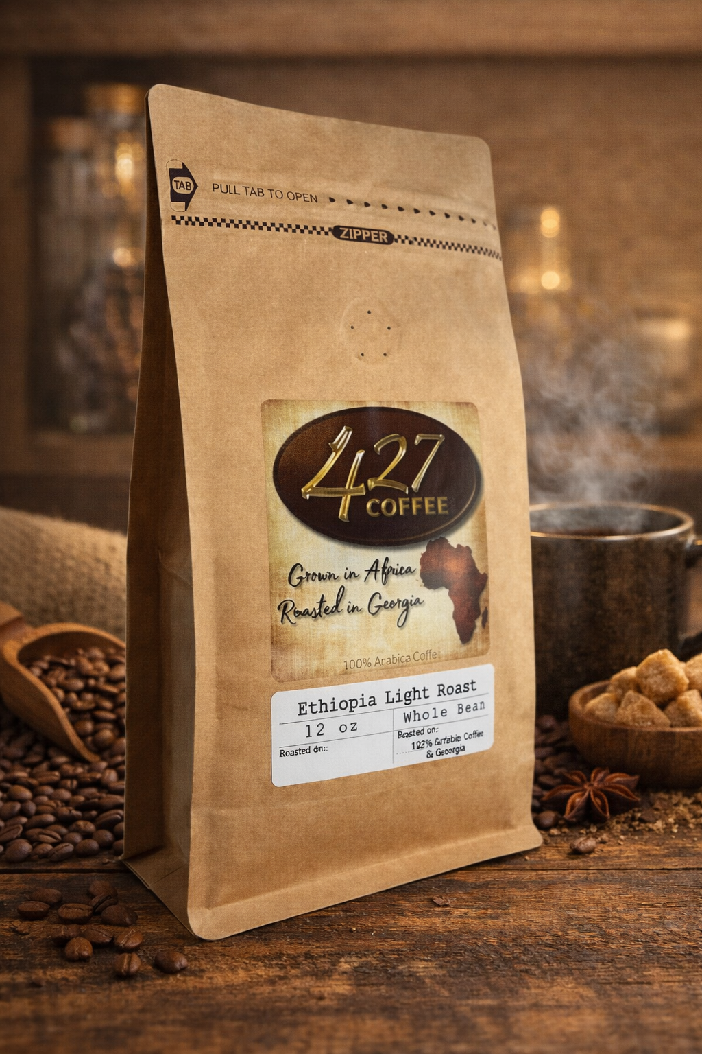 Ethiopia Light Roast Whole Bean — Bright, Floral & Citrus